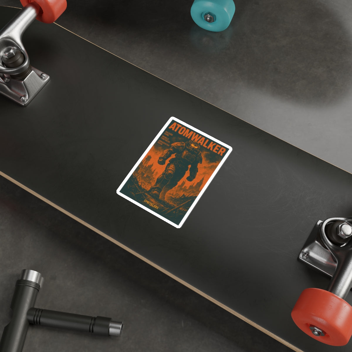 Atom Walker Die-Cut Stickers