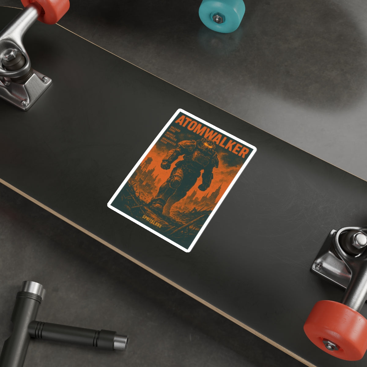 Atom Walker Die-Cut Stickers