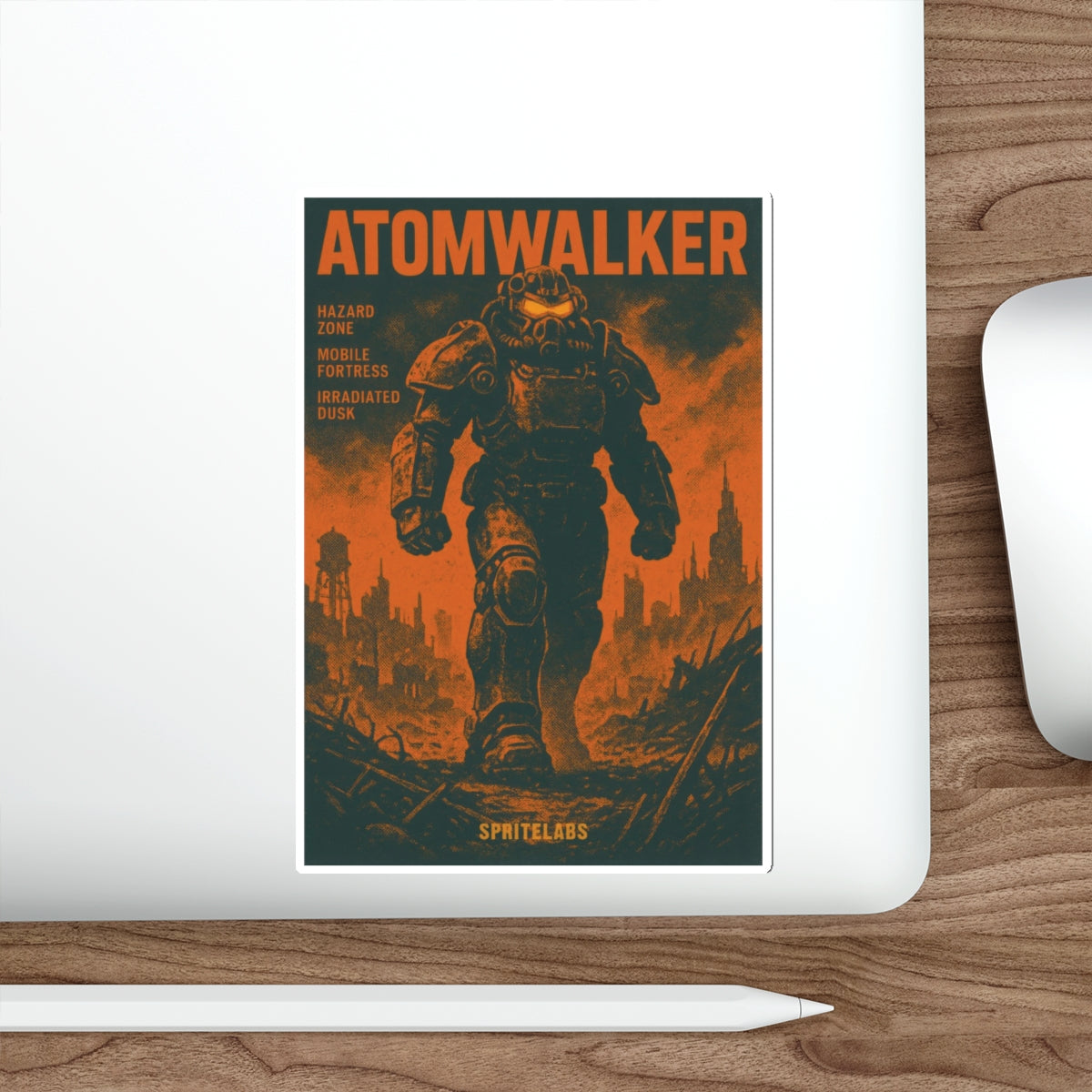 Atom Walker Die-Cut Stickers